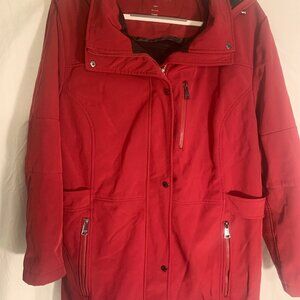 Calvin Klein Long Coat Detachable Hood Repel, Breathe, Stretch, Protect